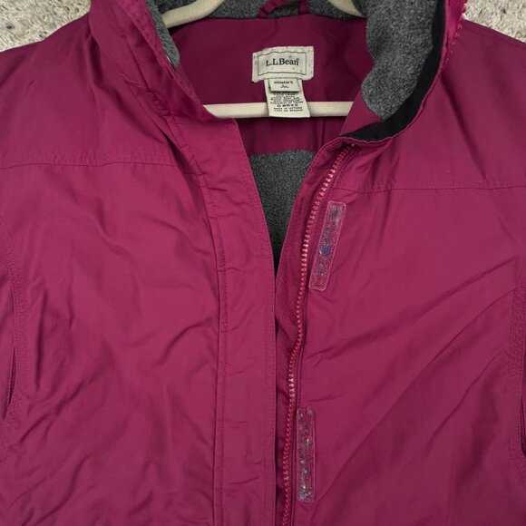 LL Bean Women’s Thinsulate Lined Hooded Jacket Coat Red 0BDX2 Size L Large Reg * - Picture 11 of 16